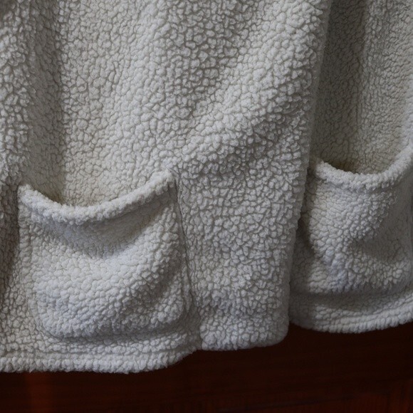 Cuddl Duds White Fuzzy Fleece Teddy Jacket Medium - Picture 3 of 12